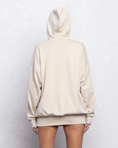 Metal O-ring Detail Hoodie And Mini Skort Set