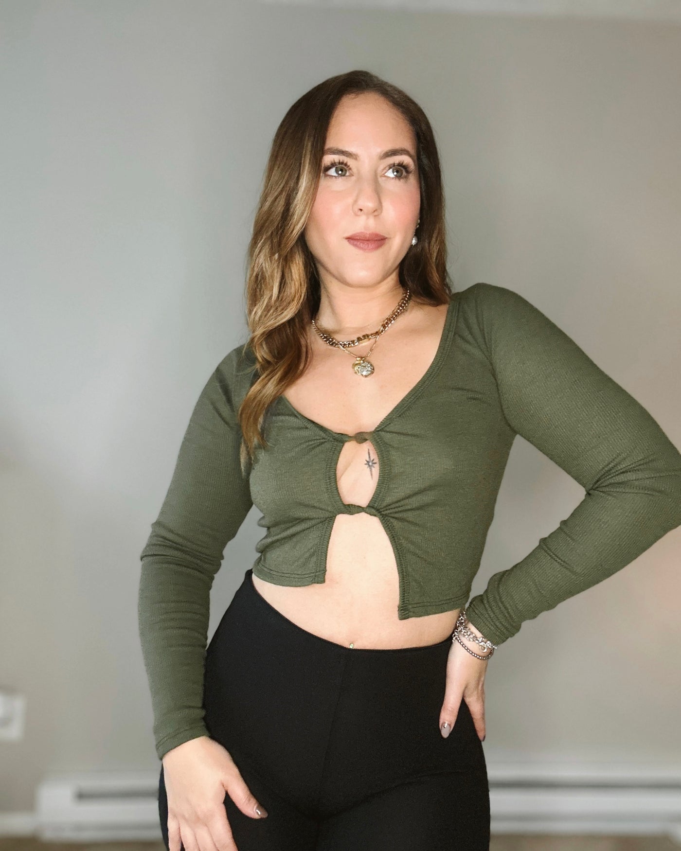 Double Twist Ribbed Top