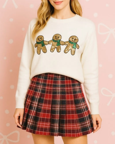 Gingerbread Sequin Christmas Sweater